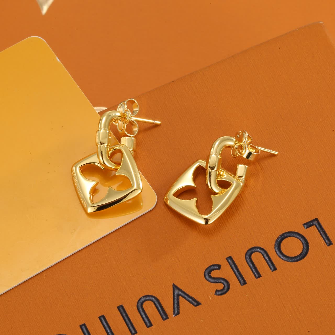 Louis Vuitton Gold Tone Earrings Louis Vuitton Gold Tone Earrings